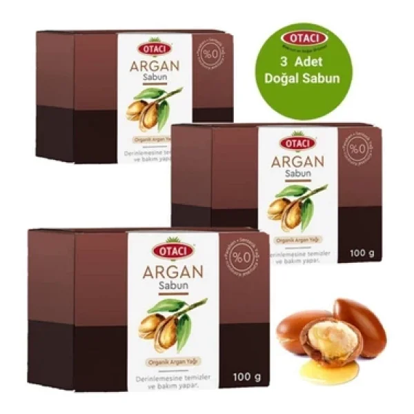 Otacı Organik Argan 100 Gr 3 Adet Sabun - Görsel 4