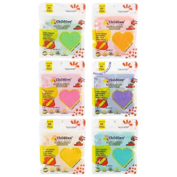 Childgen Ecopack-Refill Vakkumlu Kartuş Paket 6'lı 125 Gr Oyun Hamuru - Görsel 3