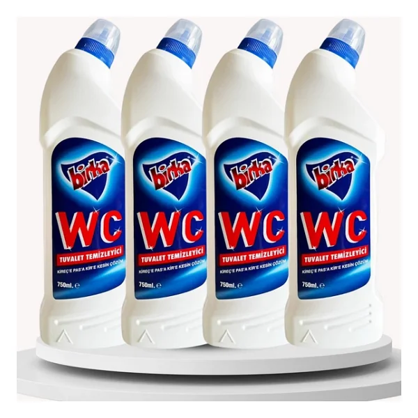 Birka Wc Tuvalet Ve Pisuvar Temizleyici 4 Adet X 750 Ml - Güçlü Pas Ve Kireç Çözücü, Tuvalet Hijyeninde Üstün Performans - Görsel 3