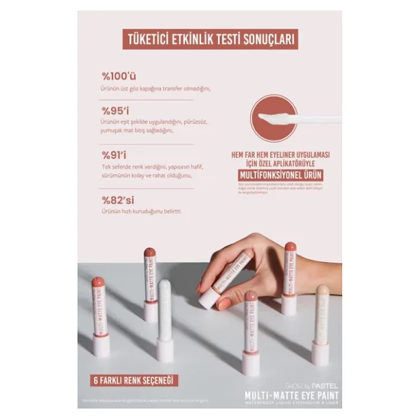 Show By Pastel Multi Matte Waterproof 85 Say Less Eyeliner Ve Likit Far - Görsel 7