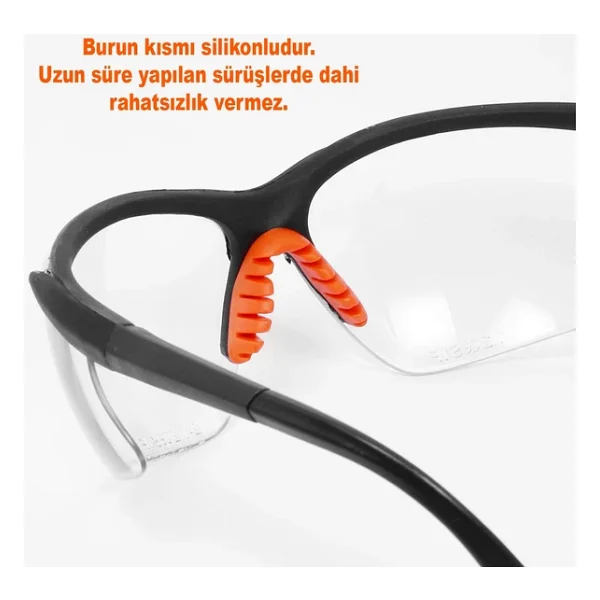 Bisiklet Güneş Gözlüğü Silikon Burunlu Bisikletçi Gözlük Şeffaf - Görsel 3