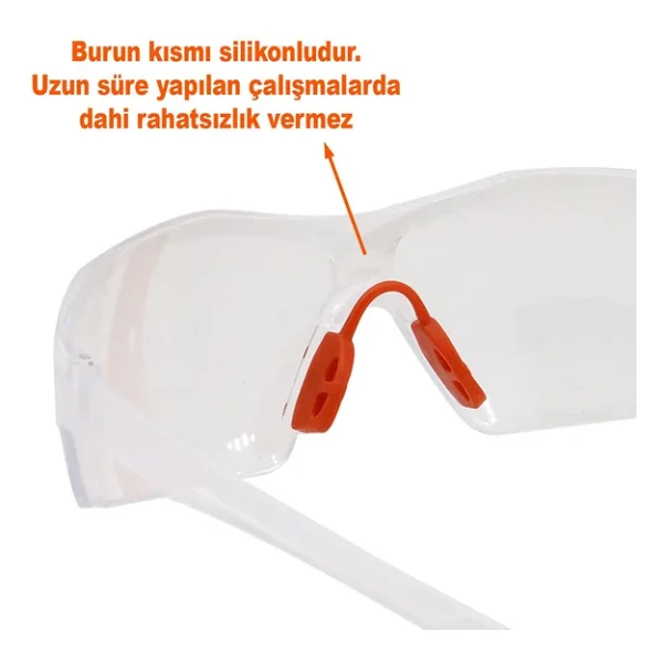 Baymax İş Güvenlik Gözlüğü Çapak Koruyucu Gözlük S1100 Şeffaf (12 Adet) - Görsel 2