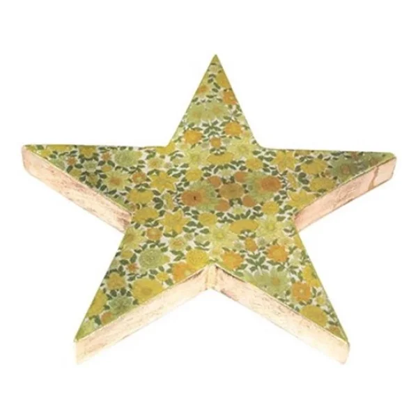 Vitale Siva Cicek Desenli Dekoratif Yildiz Yesil 25x4 Cm Ak.Fq0017-Y - Görsel 5