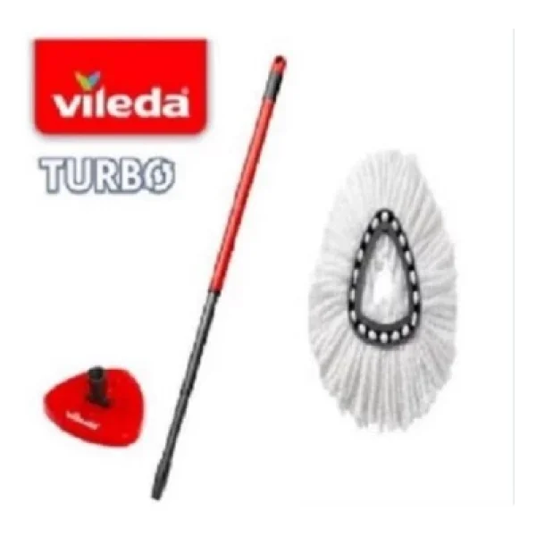 Vileda Turbo Pedallı Sap + Üçgen Başlık + Mikrofiber Paspas Yedek Seti - Görsel 3