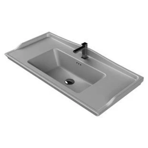 Turkuaz Seramik Cerastyle Kapadokya 100x48 Cm Etajerli Lavabo - Görsel 7