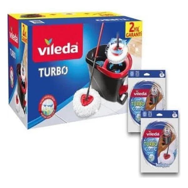 Vileda Turbo Pedallı Temizlik Sistemi + 2 Adet Yedek Paspas - Görsel 4
