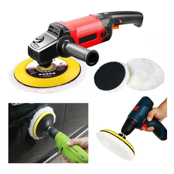 Pasta Cila Polisaj Süngeri 115 Mm Cırt Tabanlı Kuzu Postu Yünü Pedi Keçesi Parlatma - Görsel 9