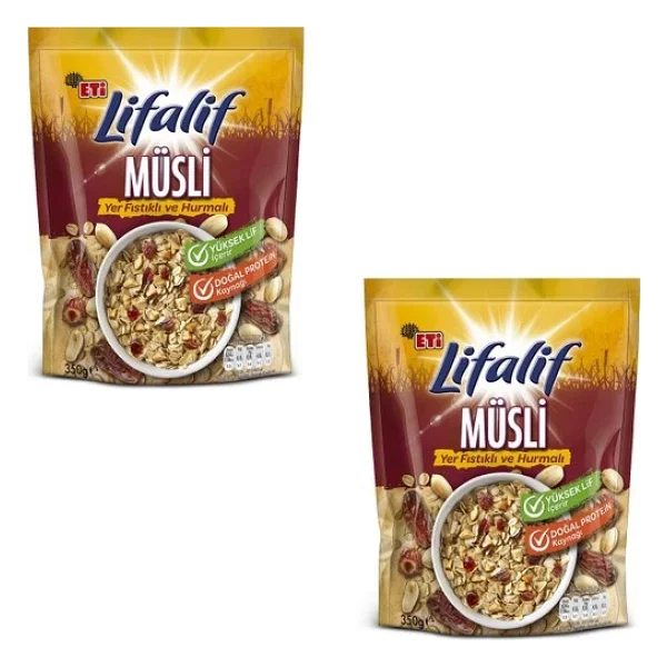 Eti Lifalif Yer Fıstıklı Ve Hurmalı Müsli 350 Gr 2'li - Görsel 4