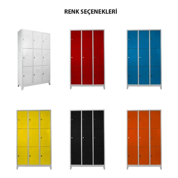 Jessan Ofis Standart 9'lu Gri-Mavi Soyunma Dolabı - Görsel 7