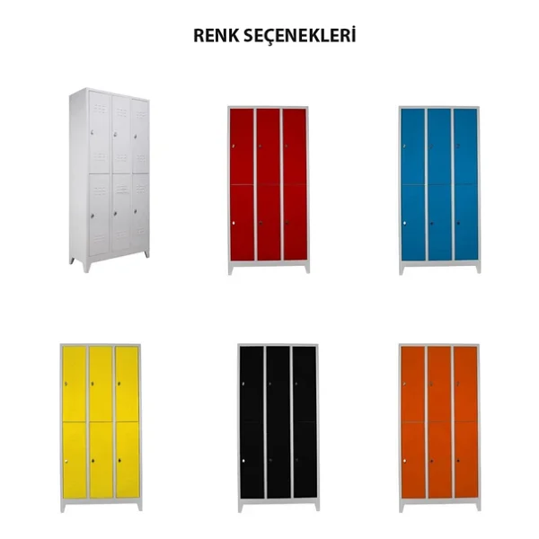 Jessan Ofis Eko 6'lı Gri-Sarı Soyunma Dolabı - Görsel 7