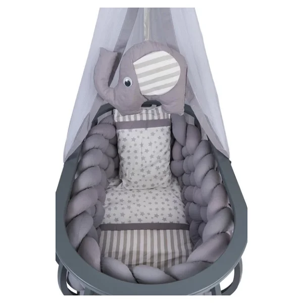 Tommybaby Lina Sepet Beşik Ahşap Beşik Örgülü Uyku Setli Doğal Ahşap Beşik - Görsel 10