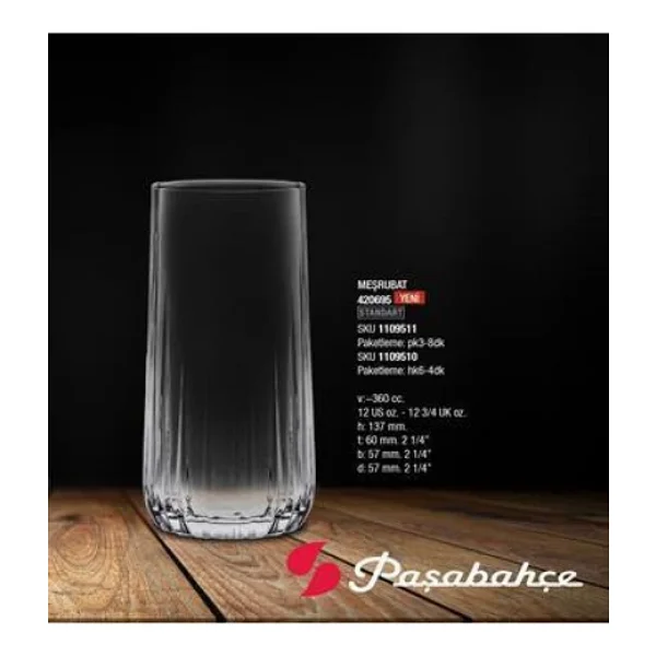 Paşabahçe Nova 420695 360 Cc 6'lı Meşrubat Bardağı - Görsel 6
