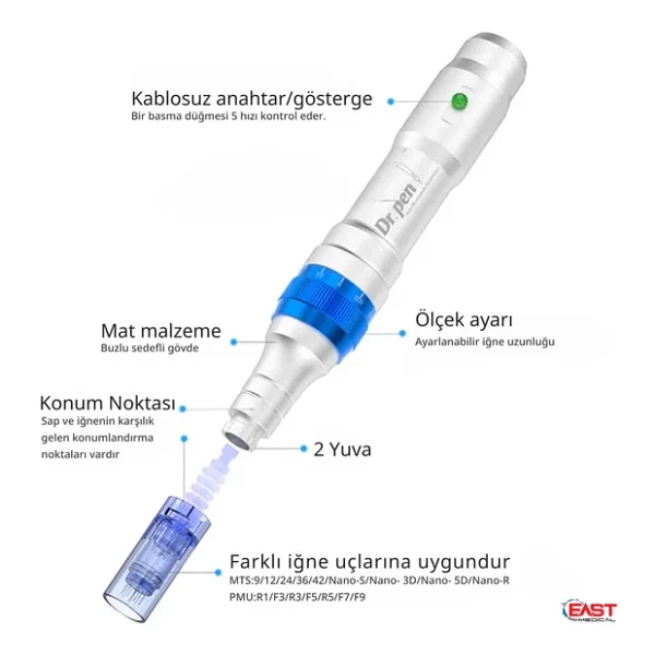 Dr.Pen Ultima A6 Yedek Bataryalı Şarjlı Dermapen - Görsel 8