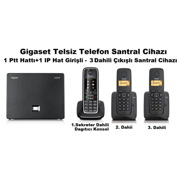 Gigaset C530 Ip 3 Dahili Dect Telsiz Kablosuz Telefon Santrali - Görsel 3