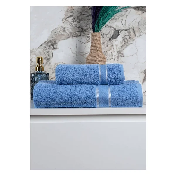 100 Pamuk 2 Parça Kadın/Erkek Banyo Duş Hamam Havlu Seti 90x150 Cm - Görsel 6