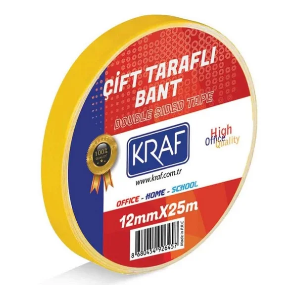 Kraf Çift Taraflı Bant 12 Mm X 25 Mt - Görsel 3