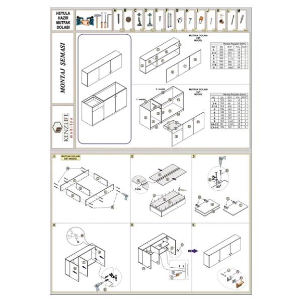 Kenzlife Hazir Mutfak Seti Heyula Byz 180 Cm Genislik Ust Tezgahsiz - Görsel 6