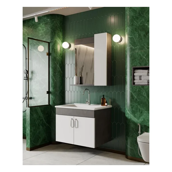 Karen Retro 65 Cm Lavabolu Banyo Dolabı Seti - Görsel 3