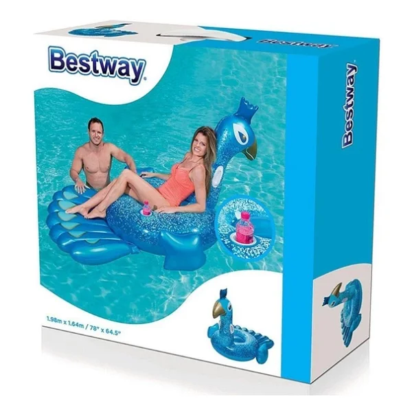Bestway 41101 198x164 Cm Tavus Kuşu Binici - Görsel 2