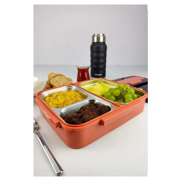 Cooker Yk1392 Turuncu Bölmeli Beslenme Kutusu - Görsel 3