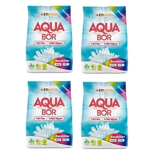 Aquabor Renkliler İçin 6 Kg 4'lü Toz Deterjan - Görsel 2