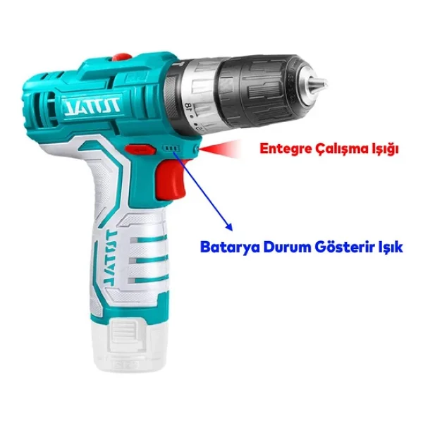 Total Cift Akulu Darbeli Vidalama Matkap 12 V Lı-On 1500 mAh - Görsel 4