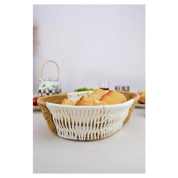 Digithome Rattan Ekmek Sepeti Oval Ekmeklik 28 Cm Kahverengi D/10 C1-1-289 - Görsel 4
