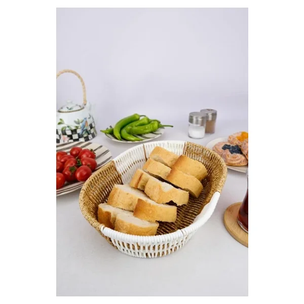 Digithome Rattan Ekmek Sepeti Oval Ekmeklik 28 Cm Kahverengi D/10 C1-1-289 - Görsel 3