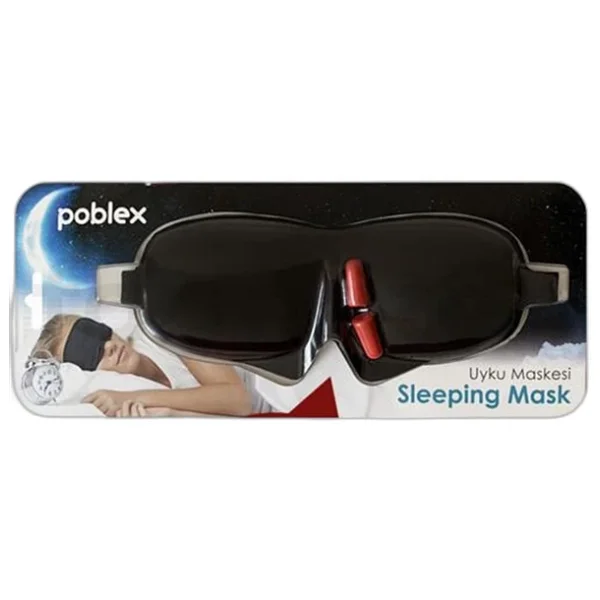 Poblex 3d Uyku Maskesi Kırmızı + Kulak Tıkacı - Görsel 2