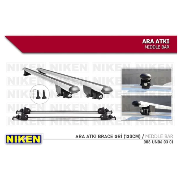 Araç Üstü Ara Atkı Tavan Barı Bagaj Brace Gri 130 Cm - Görsel 3