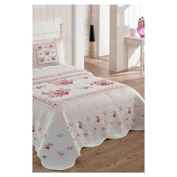 Örtüm Flower Kapitone Çift Kişilik Yatak Örtüsü Takımı - Görsel 4