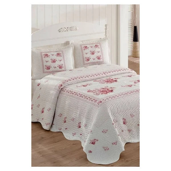Örtüm Flower Kapitone Çift Kişilik Yatak Örtüsü Takımı - Görsel 3
