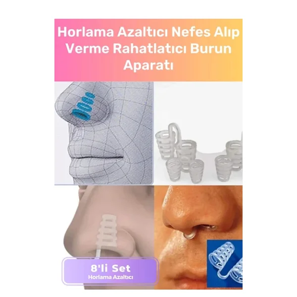 Premium Horlama Azaltıcı Nefes Alıp Verme Rahatlatıcı Uyku Önleyici Burun Delik Aparatı 8'li Set - Görsel 3