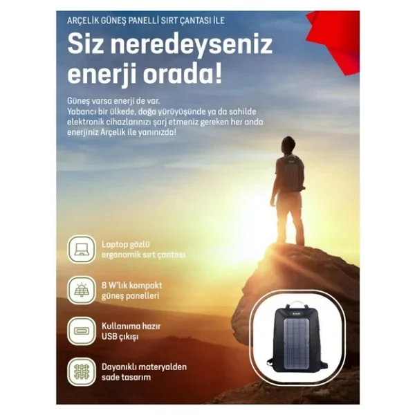 Arçelik Arclk-Sbp-8w Taşınabilir Güneş Paneli - Görsel 3