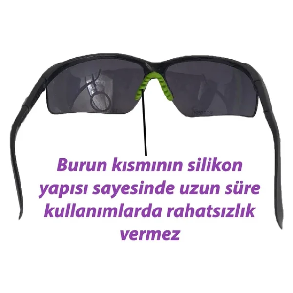 Bisiklet Güneş Gözlüğü Uv Korumalı Silikon Burunlu Ayarlanabilir Sap Koruyucu Bisikletçi Gözlük Füme - Görsel 4