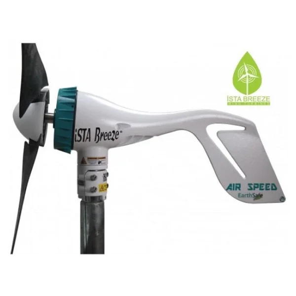İsta-Breeze 500w 24v Rüzgar Türbini Air Speed Hibrit Şarj Kontrolü Direk Seti - Görsel 3