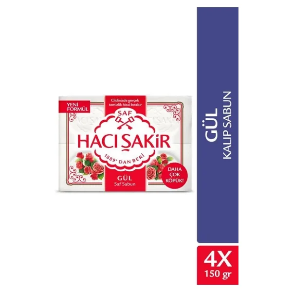 Hacı Şakir Gül 4x150 Gr 5 Adet Kalıp Sabun - Görsel 3