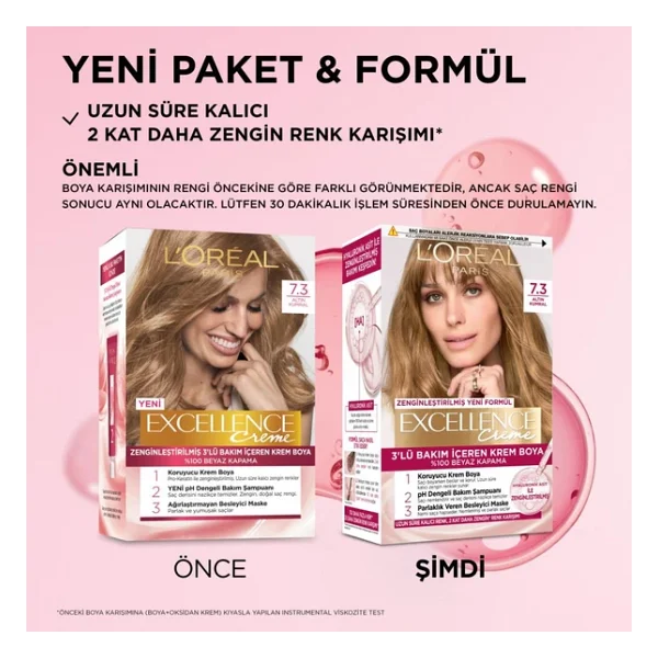 L'oreal Paris Excellence Creme 7.3 Altın Kumral Saç Boyası - Görsel 7