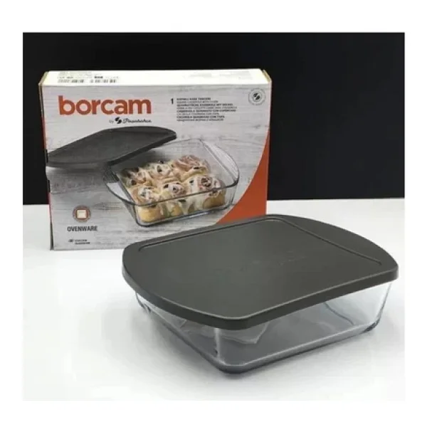 Paşabahçe 59854 1040 Cc 21x16 Cm Plastik Kapaklı Kare Borcam - Görsel 6