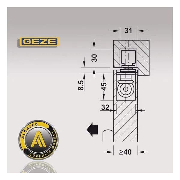 Geze Boxer Ankastre Kapı Kapatıcı Hidrolik 2-4 Geze Boxer 2-4 - Görsel 5