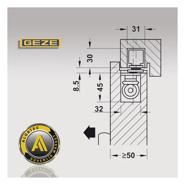 Geze Boxer Ankastre Kapı Kapatıcı Hidrolik 2-4 Geze Boxer 2-4 - Görsel 6