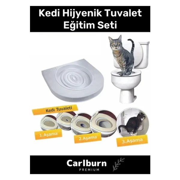 Özel Üretim Klozet Alıştırma Kapağı Kum Kabı Wc Yavru Yetişkin Kedi Hijyenik Tuvalet Eğitim Seti - Görsel 4