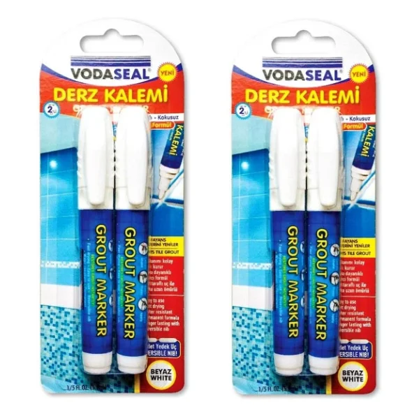 Vodaseal Fayans Derz Kalemi Beyaz 4 Lü Set + 4 Adet Yedek Uç - Görsel 3