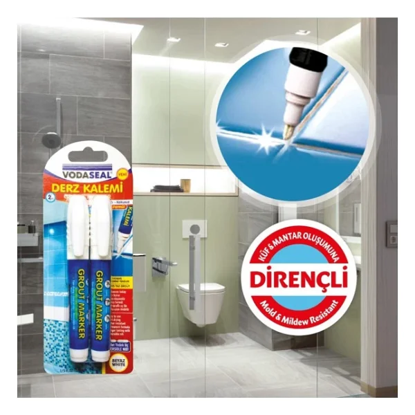 Vodaseal Fayans Derz Kalemi Beyaz 4 Lü Set + 4 Adet Yedek Uç - Görsel 5