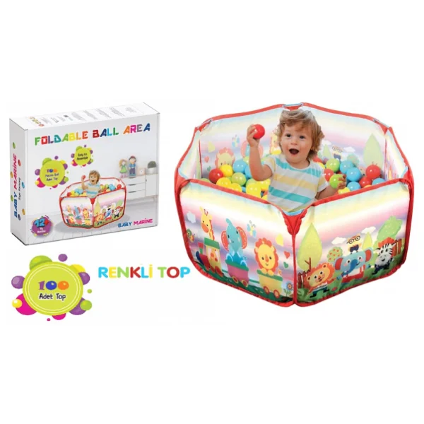 Baby Marine Katlanabilir Top Havuzu + 6 Cm 100 Adet Havuz Topu - Görsel 7