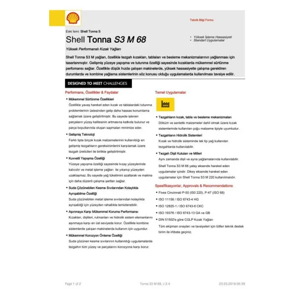 Shell Tonna S3 M 68 - 15 Litre - Görsel 5