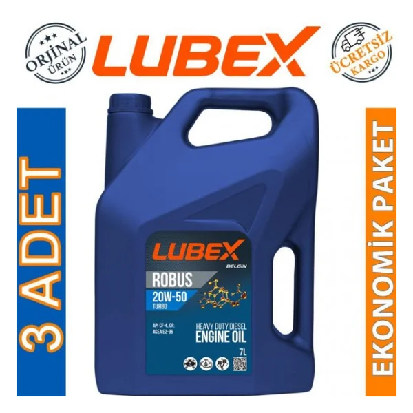 Lubex Robus Turbo 20w-50 7 Lt 3'lü Motor Yağı - Görsel 4
