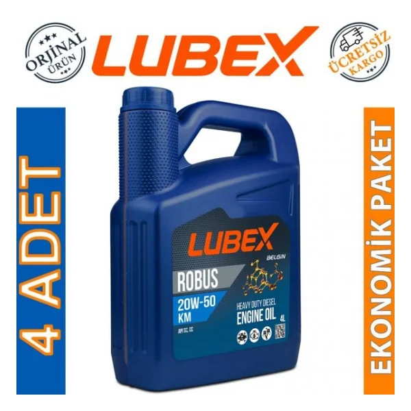 Lubex Robus Km 20w-50 4 Lt 4'lü Mineral Motor Yağı - Görsel 4
