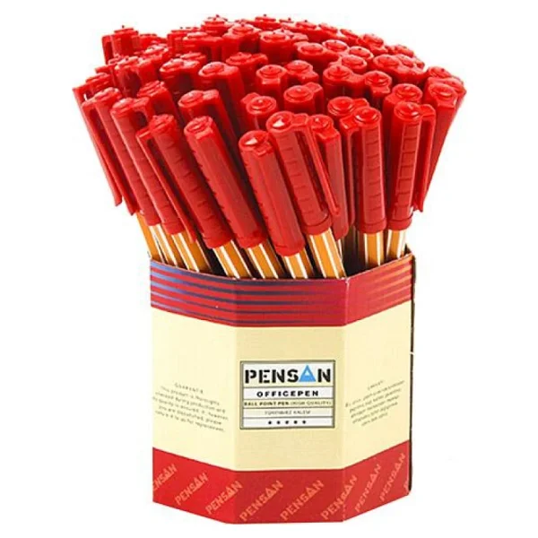 Pensan 1010 Ofispen 60'lı Kutu Tükenmez Kalem Kırmızı - Görsel 5