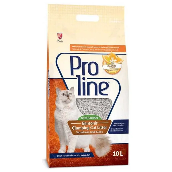 Proline Portakal Kokulu Topaklanan 10 Lt Bentonit Kedi Kumu - Görsel 4